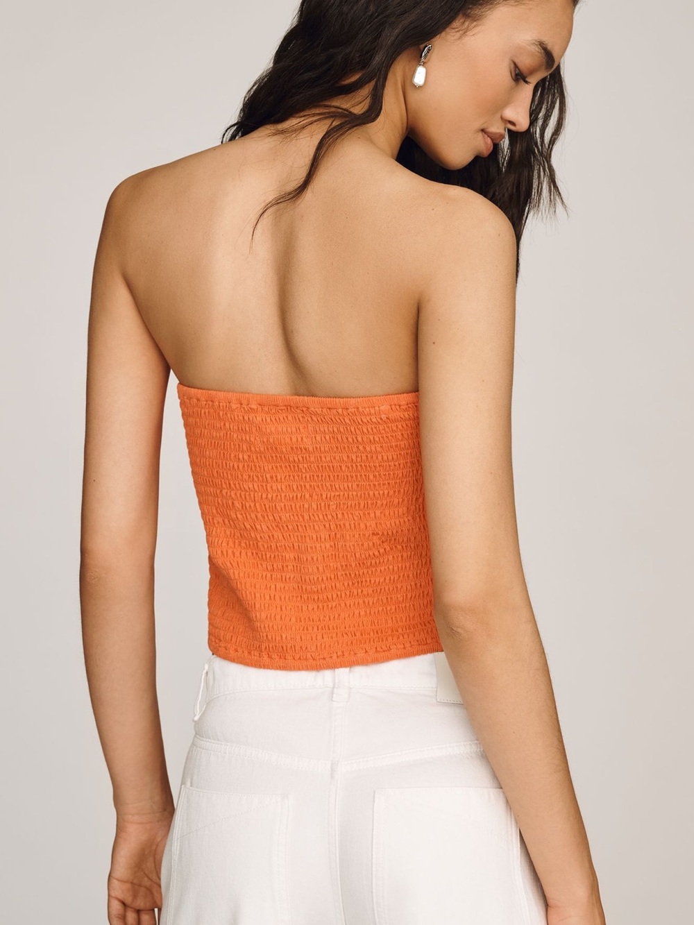 Anthropologie Porridge Cotton Strapless Twist Bow Top - Picture 2 of 6